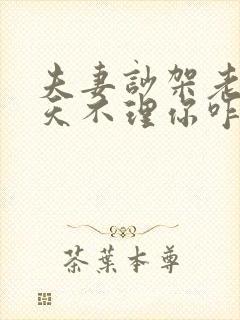 夫妻吵架老公几天不理你咋办