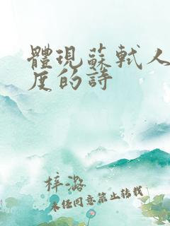 体现苏轼人生态度的诗