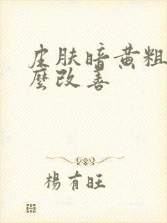 皮肤暗黄粗糙怎么改善