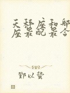 天秤座和哪个星座最配最合适