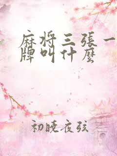 麻将三张一样的牌叫什么