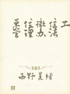 单位微信工作群管理办法