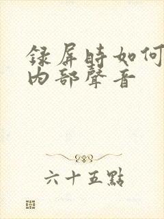 录屏时如何录制内部声音