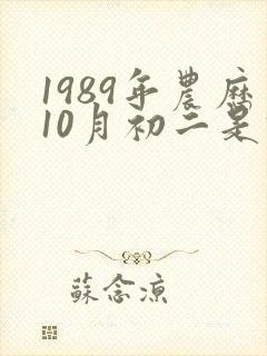 1989年农历10月初二是什么星座
