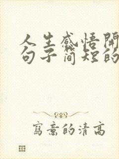 人生感悟开心的句子简短的