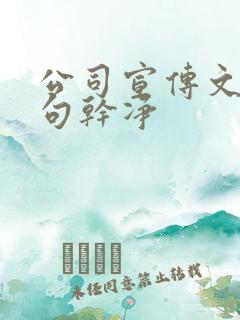 公司宣传文案短句干净