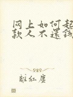 网上如何起诉欠款人不还钱