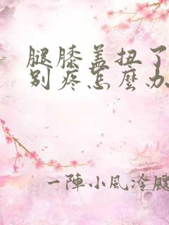 腿膝盖扭了筋特别疼怎么办