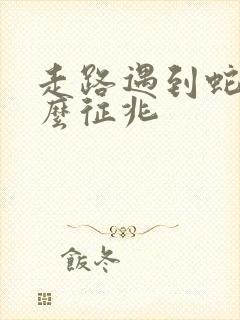 走路遇到蛇是什么征兆