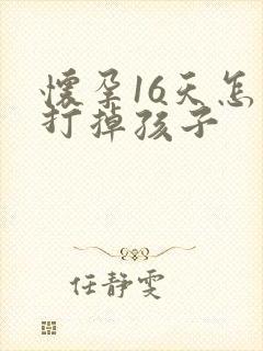 怀孕16天怎么打掉孩子