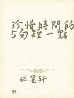 珍惜时间的名言5句短一点