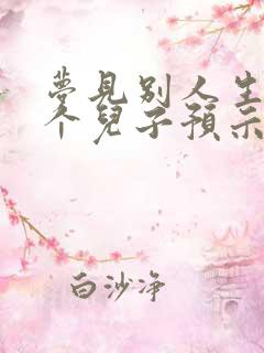 梦见别人生了一个儿子预示什么