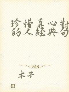 珍惜真心对你好的人经典句子