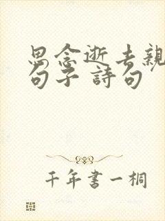 思念逝去亲人的句子 诗句