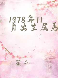 1978年11月出生属马的命运