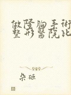 做隆胸手术哪个整形医院比较好