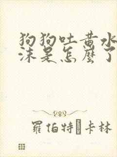 狗狗吐黄水带泡沫是怎么了