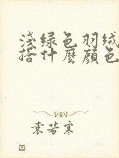 浅绿色羽绒服内搭什么颜色好看