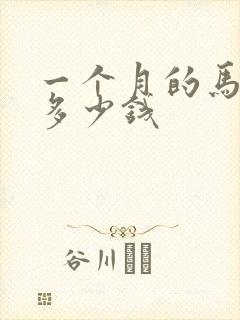 一个月的马犬卖多少钱