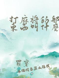 打麻将的那个小东西叫什么