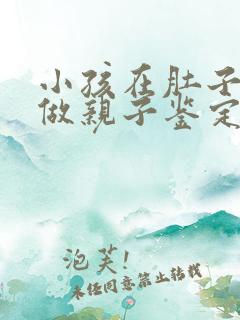 小孩在肚子里能做亲子鉴定吗