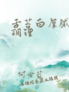 舌苔白厚腻怎么调理