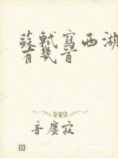 苏轼写西湖的诗有几首