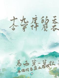 十九度的天气适合穿什么衣服