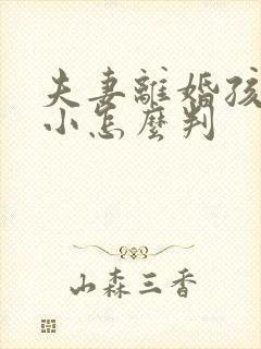 夫妻离婚孩子还小怎么判