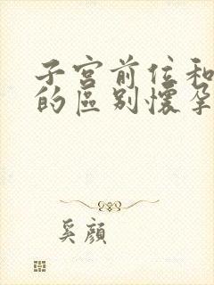 子宫前位和后位的区别怀孕