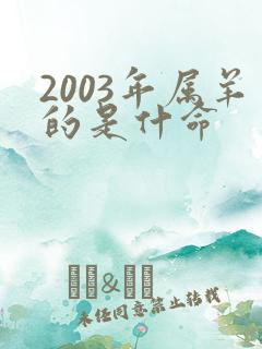 2003年属羊的是什命