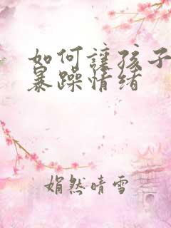 如何让孩子改掉暴躁情绪