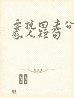 要挽回老公心的感人短句