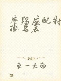 摩羯座配对星座排名表