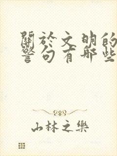 关于文明的名言警句有哪些