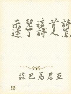 示儿这首诗歌表达了诗人怎样的思想感情