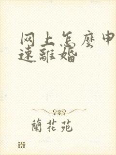 网上怎么申请快速离婚