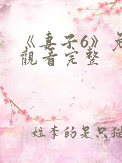 《妻子6》免费观看完整