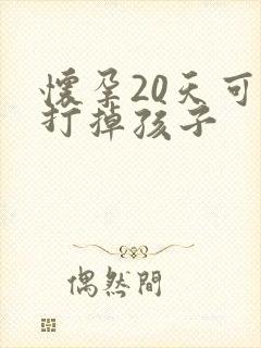 怀孕20天可以打掉孩子