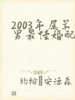 2003年属羊男最佳婚配年龄