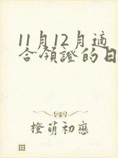 11月12月适合领证的日子