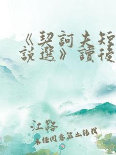 《契诃夫短篇小说选》读后感600字