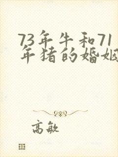 73年牛和71年猪的婚姻如何