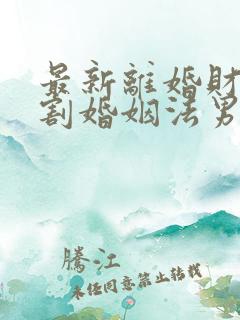 最新离婚财产分割婚姻法男方出轨