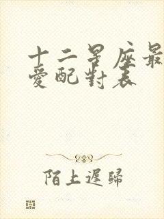 十二星座最佳恋爱配对表