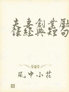 夫妻创业励志语录经典短句