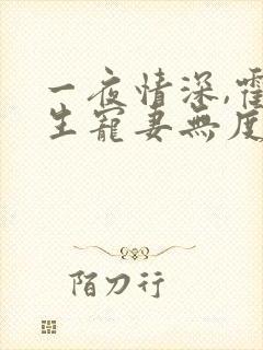 一夜情深,霍先生宠妻无度丨