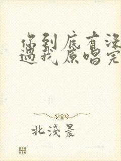 你到底有没有爱过我原唱完整版