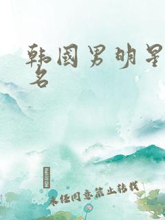 韩国男明星前十名