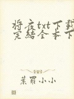 将夜txt下载完结全本下载